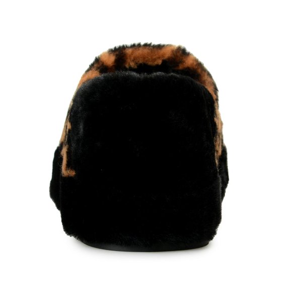Fendi Men\'s Logo Print Real Fur Shearling & Leather Slip On Loafers Shoes main image 8